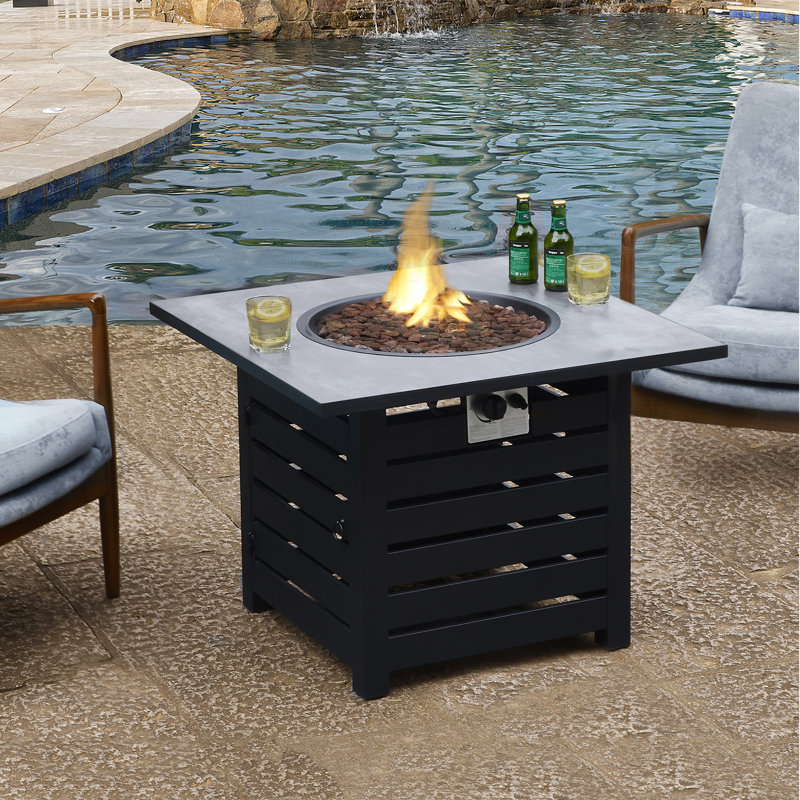 Latitude Run® Table de foyer d’extérieur au gaz propane classique cotey